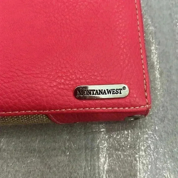❤️2/$30❤️Montana West Wallet Ride Wild Live Free Pink Studded Strap Colorful - Picture 7 of 8